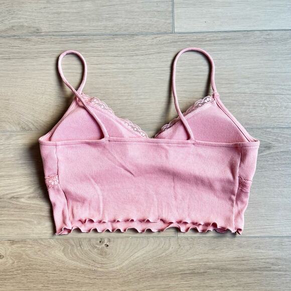 No Boundaries Pink Lace Trim Bralette XS - Picture 2 of 4